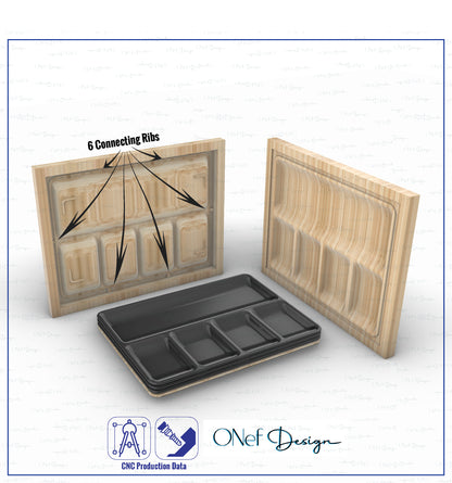 Servis Platter 100 ,3 file stl, 3D Model for CNC data