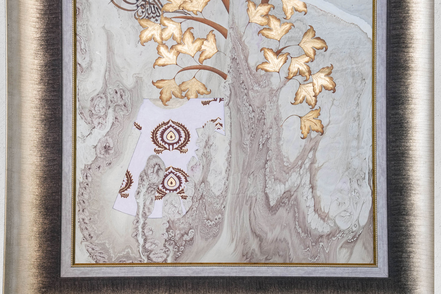“Ulu Çınar – 22K Gold Turkish Ebru Wall Art”