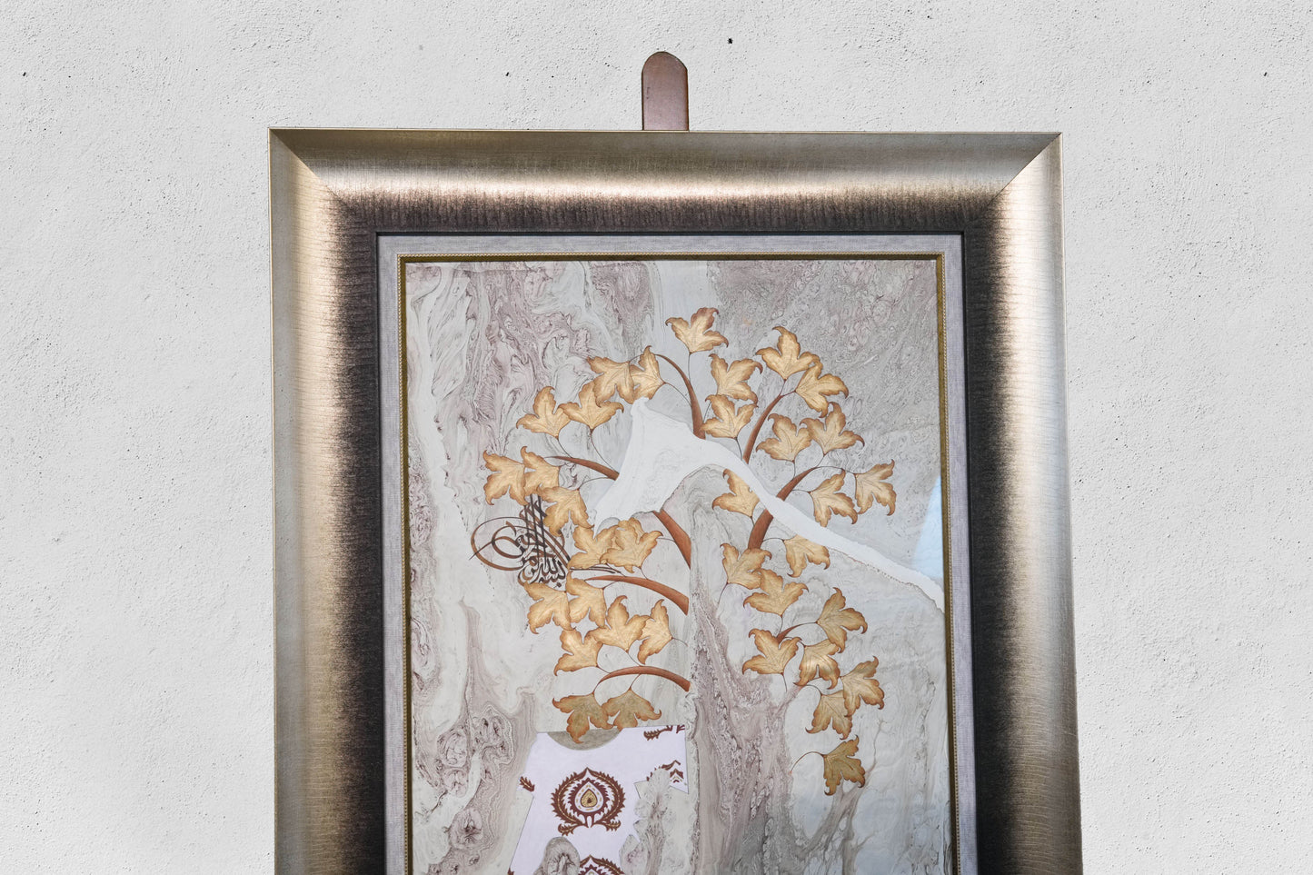 “Ulu Çınar – 22K Gold Turkish Ebru Wall Art”