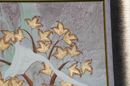 “Ulu Çınar – 22K Gold Turkish Ebru Wall Art”
