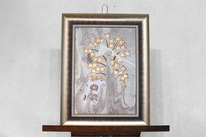 “Ulu Çınar – 22K Gold Turkish Ebru Wall Art”