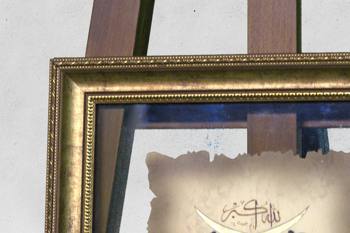 Ottoman Kaftan – 22K Gold Turkish Art, Handmade Burnt Paper Calligraphy, Traditional Islamic Artwork, Collectible Wall Art